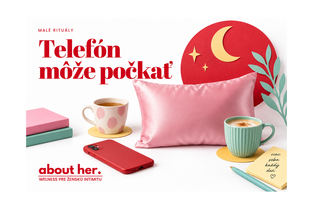 Telefón môže počkať: pôvodná koláž AboutHer s odloženým telefónom a dvoma hrnčekmi.