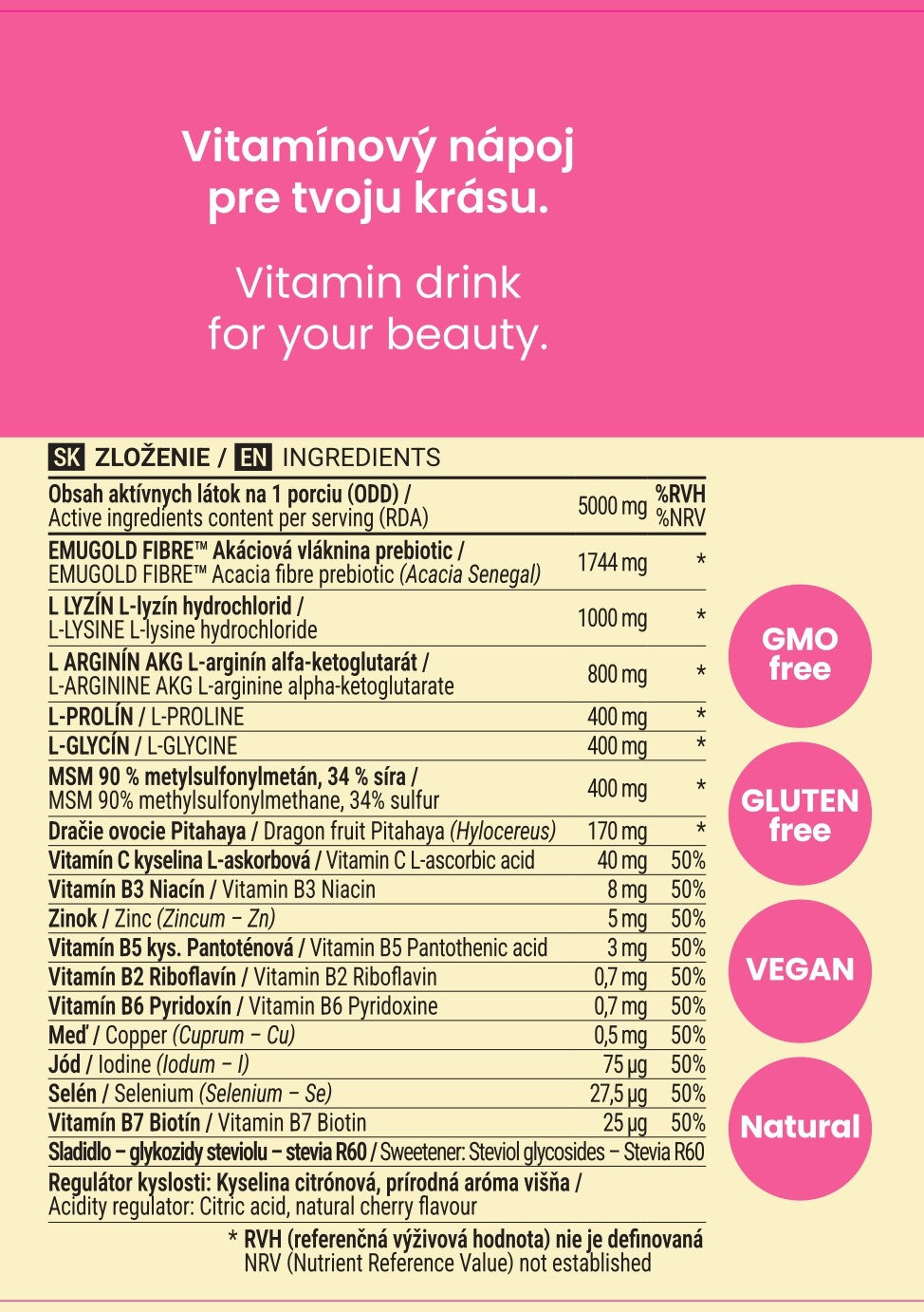 Vitamínový nápoj - KRÁSA